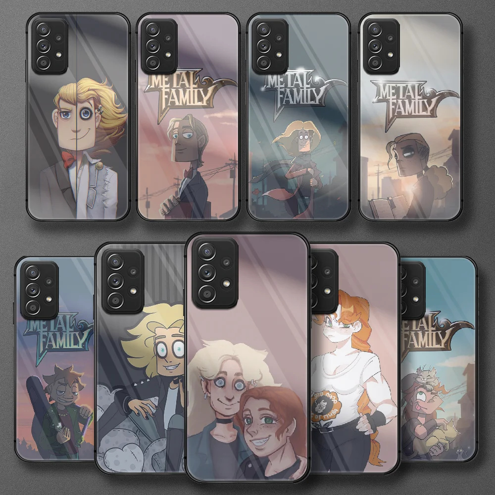 

Metal Family Cartoon Tempered Glass Phone Case Cover For Samsung Galaxy A M 10 12 20 21 30 31 40 50 51 52 70 71 72 E S Prime