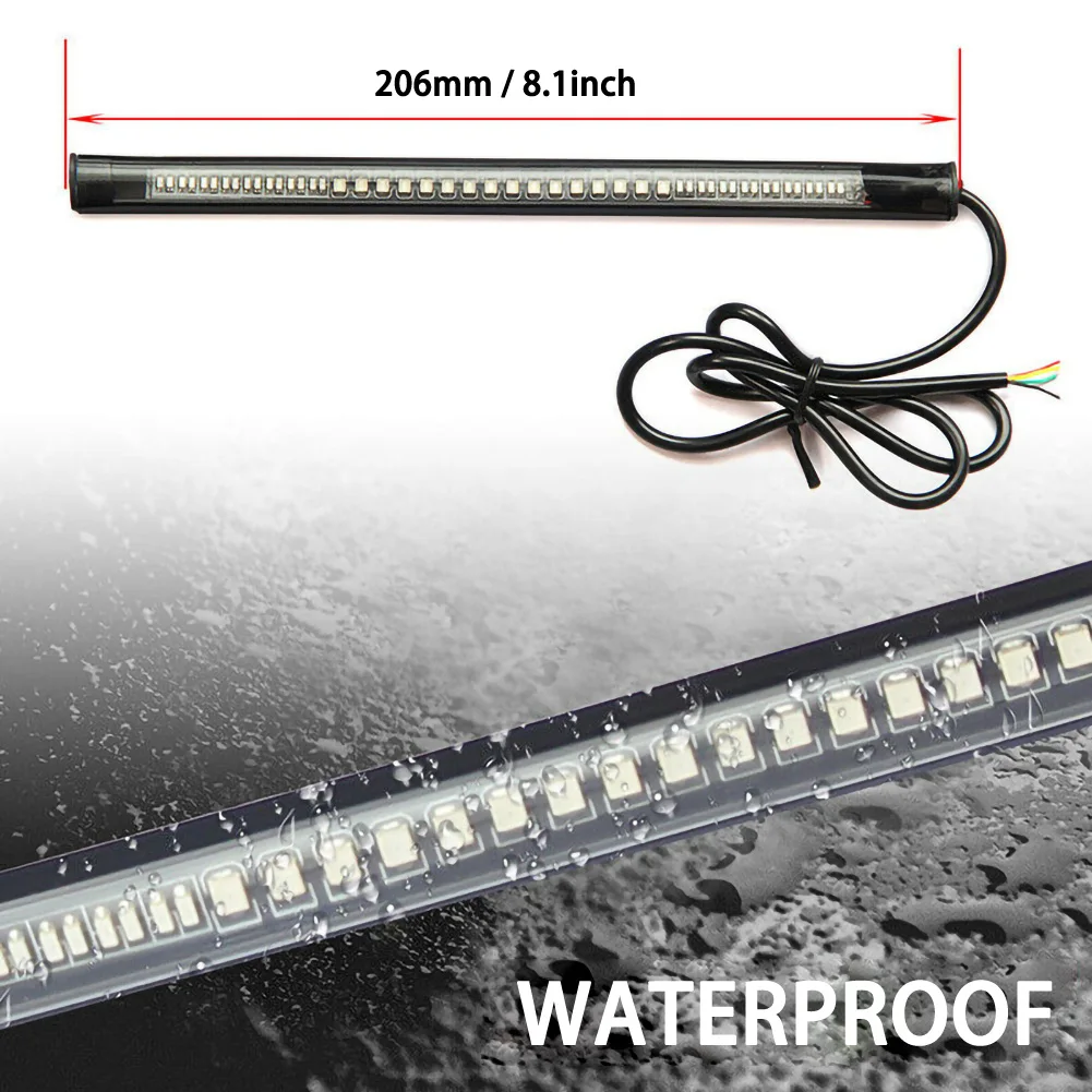 

SUHU 4Pcs 48 LED Strip Motorcycle Car Tail Turn Signal Brake Stop Light Bulb Brake Light 3528SMD And 3014SMD Turn Signal Lamps