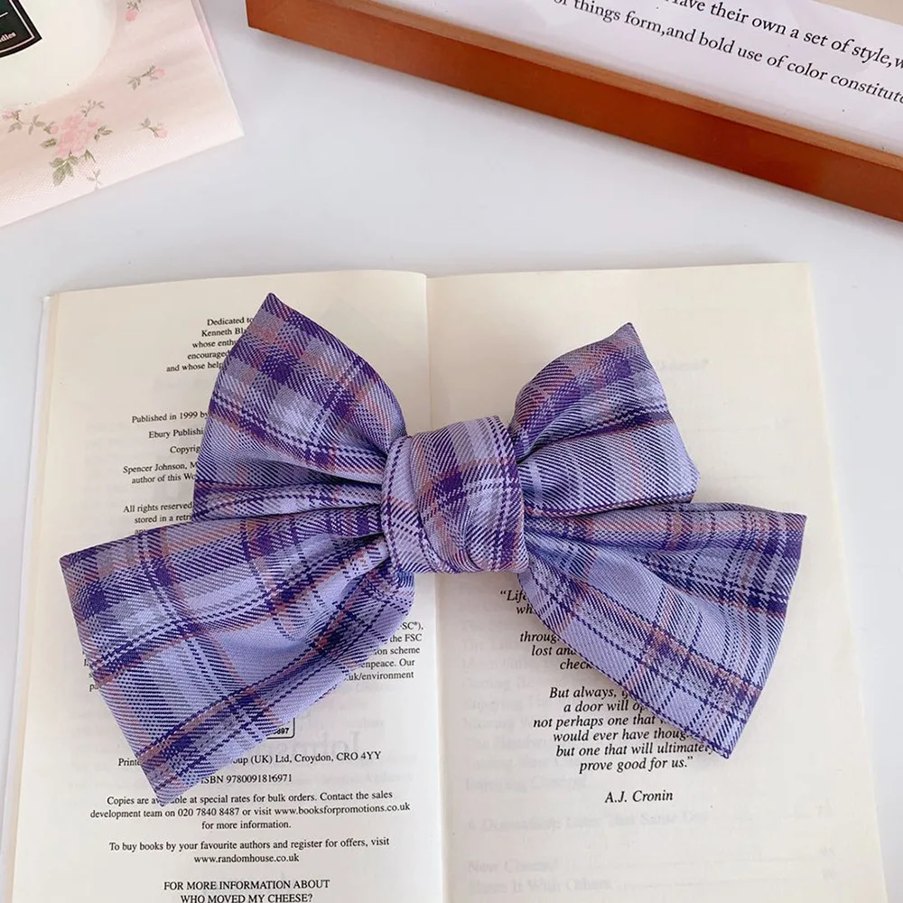 

Women Girls Cute Plaid Big Bow Headband Sweet Hair Ornament Clips Hairpins Headwear Fashion Hair Accessories