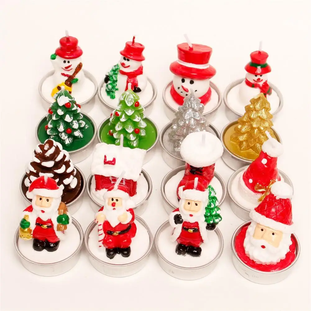 

12Pcs Candle Exquisite Christmas Children's Candle Decoration Set Christmas Eve Party Decoration Hangs Decorations For Home