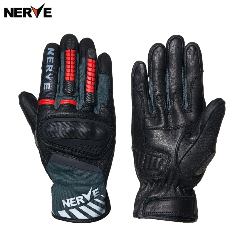 Enlarge Nerve Black Motorcycle Gloves Touch Screen Motocross Gloves  Full Finger Luva Motorcycle Racing Gloves Accessories