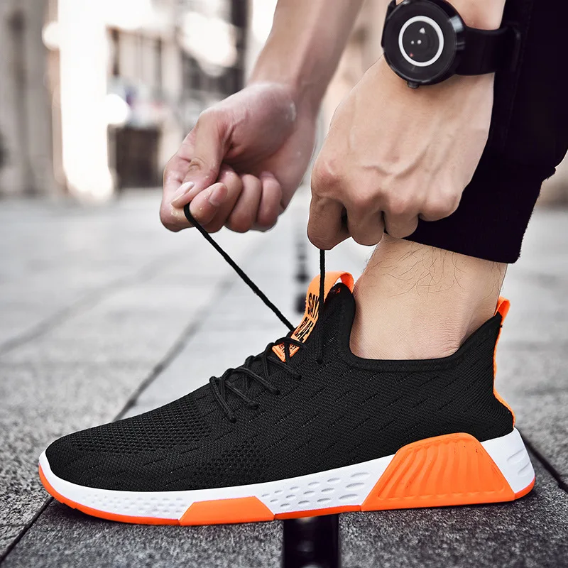 Мужские сетчатые кроссовки повседневные дышащие и удобные спортивные для бега