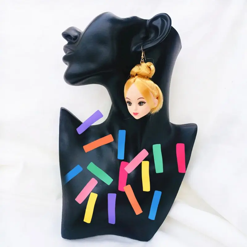 

Creative Yellow Hair Doll Head Toy Drop Earrings Fashion Jewelry for Women Girls E56A