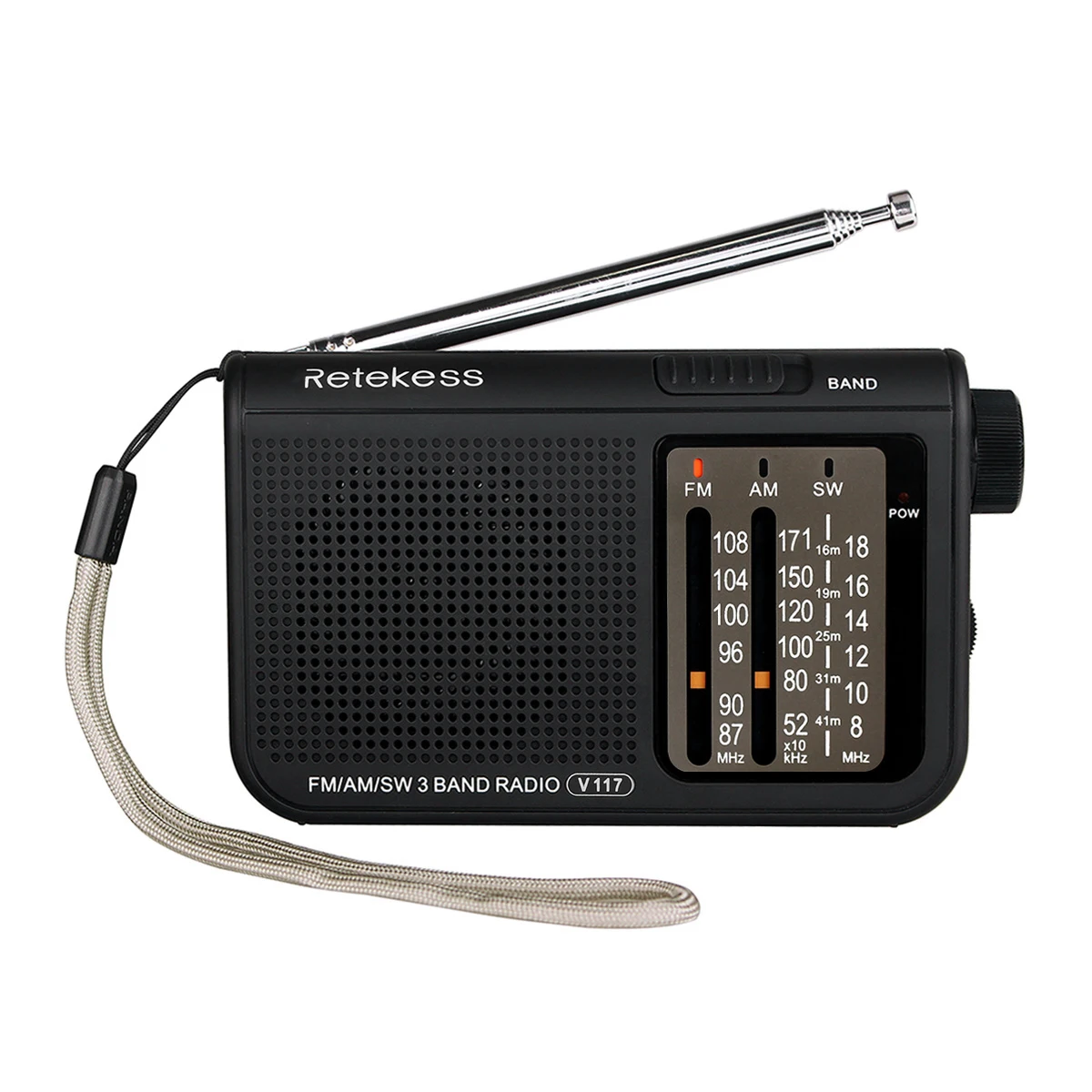 Портативный радиоприемник RETEKESS V117 AM FM Небольшой Аварийный транзистор