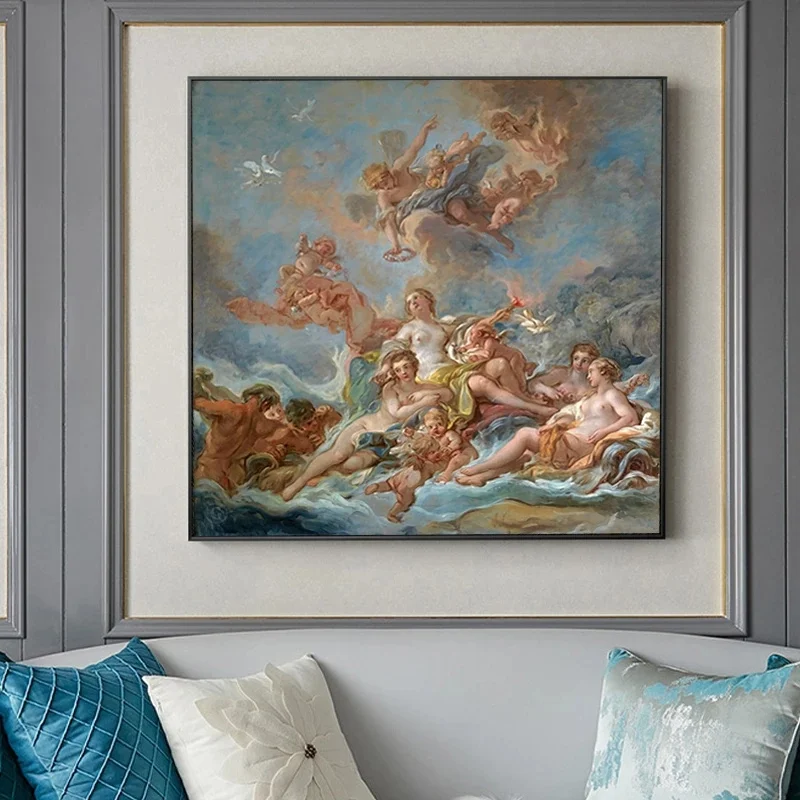 

Famous Francois Boucher The Triumph of Venus Art Canvas Print Painting Wall Picture Artwork Living Room Home Decoration Poster