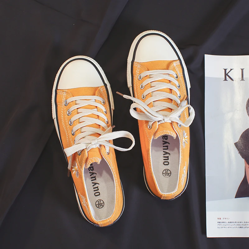 Кроссовки мужские и женские однотонные кеды на шнуровке Повседневная дышащая