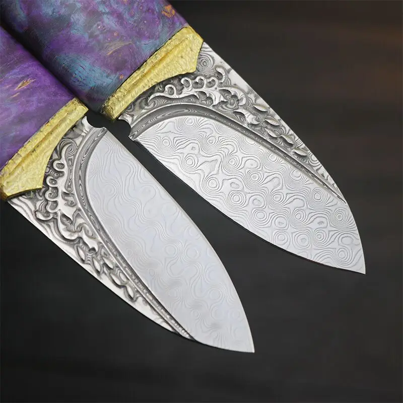 Мини нож для очистки овощей и фруктов 2 дюймов дамасский Нож Меч кухонный Пикник
