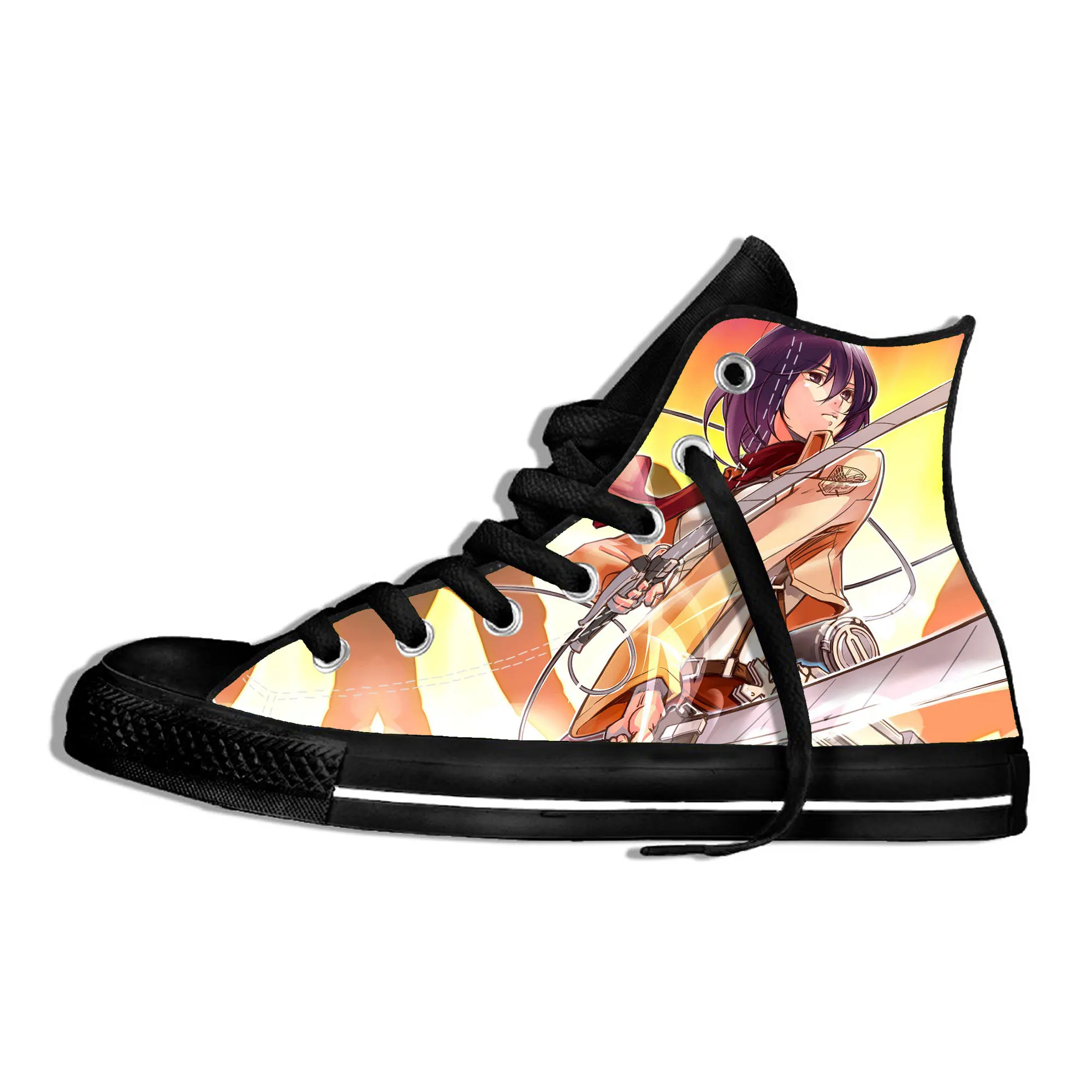 Ботинки женские и мужские высокие из текстиля атака на Титанов повседневные