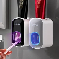 ecoco automatic toothpaste dispenser wall mount bathroom bathroom accessories waterproof toothpaste squeezer toothbrush holder
