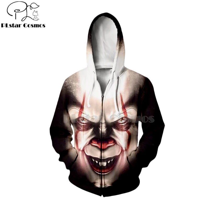 

PLstar Cosmos horror movies IT CHAPTER 2 red devil Halloween 3d hoodies/Sweatshirt Winter autumn Harajuku streetwear-17