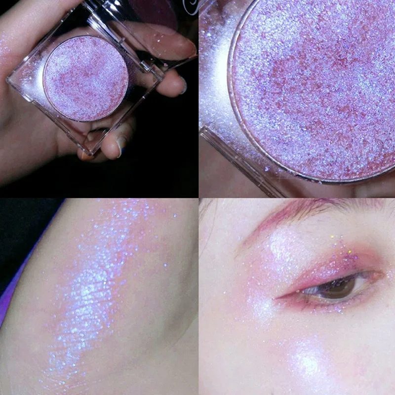 Лазерный Макияж Блеск металлик палитра теней для век пигментированные мерцающие