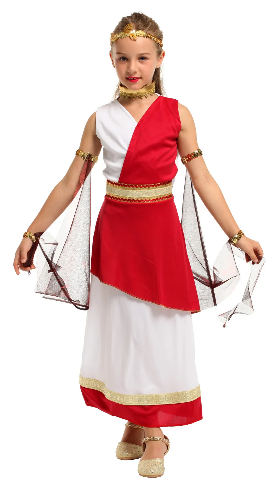 

New Girls Wisdom Athena Princess Dress Carnival Halloween Party Costumes Kids Princess Role Play Disfraz Cos Ropa