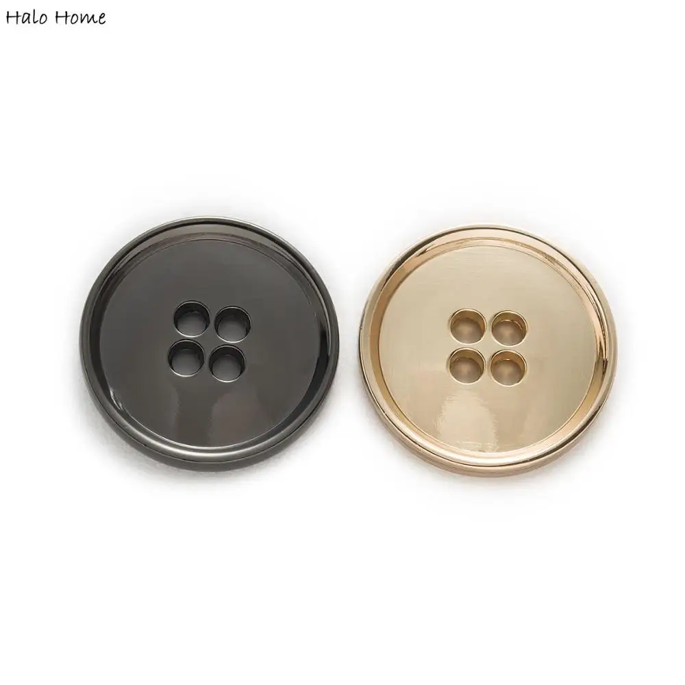 

5pcs 4 Hole Round Smooth Metal Buttons Sewing Scrapbooking Home Clothing Replace Handwork Crafts Accessories Decor 10-25mm