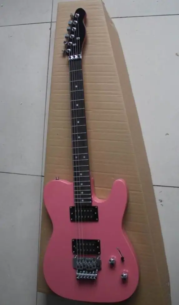 Оптовая продажа китайские гитары новая модель электрической Tel в розовом цвете