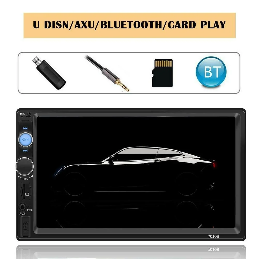 Автомобильный мультимедийный плеер 7 дюймов HD сенсорный экран 2 Din Bluetooth