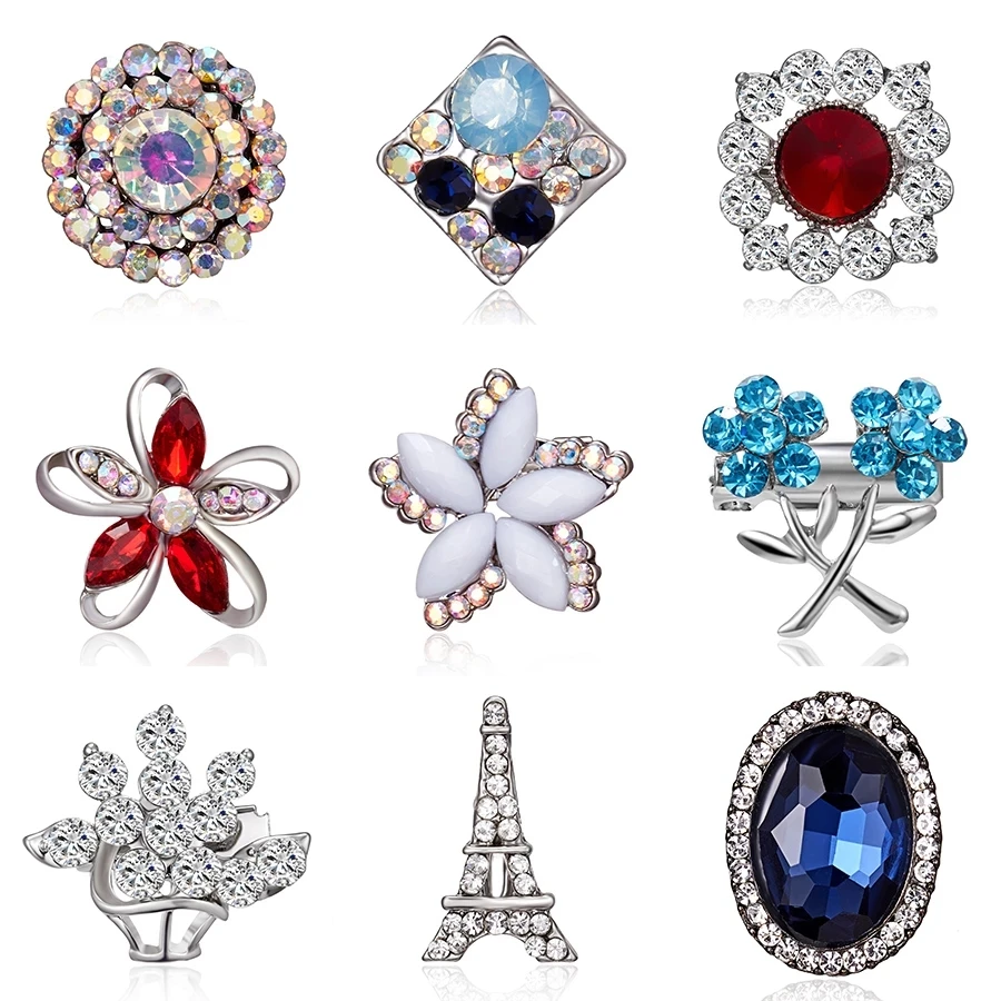 

Elegant Crystal Geometric Flower Rhinestone Small Brooch for Women Cute Pin Bijouterie High Quality Corsage Fashion Jewelry Gift