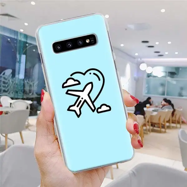 H06 Карта мира самолет Дорожный Чехол для телефона для samsung Galaxy S10 S10e S8 S9 Plus Note 10 Plus 9 8 S6 S7 Edge Твердый Чехол - Цвет: H06