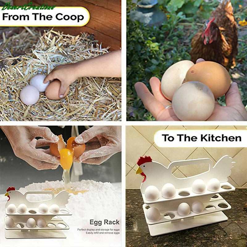 

Ventilative Moisture Proof Wood Hen Shape Egg 2-layers Storage Rack Box Kitchen Storage Organization