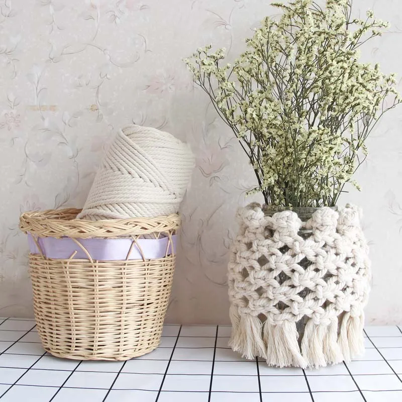 Шнур для макраме ручной вязки аксессуары украшения дома шнур из хлопка 3 мм 4