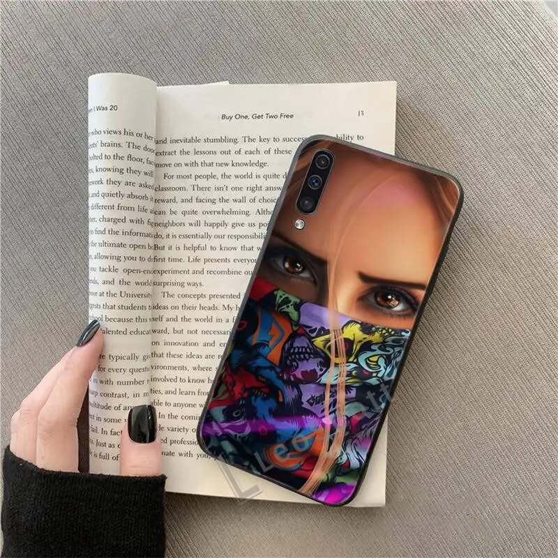 

Masked girl cool Phone Case For Samsung A40 A31 A50 A51 A71 A20E A20S S8 S9 S10 S20 Plus note 20 ultra