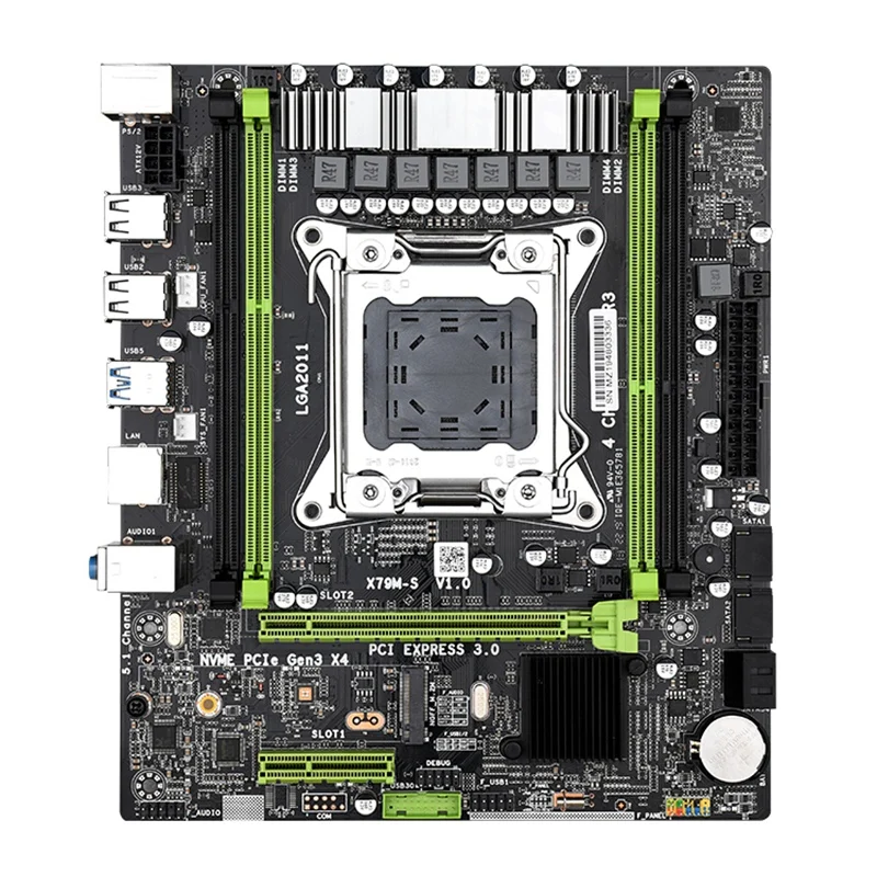X79M-S 2 0 материнская плата LGA2011 M-ATX USB2.0 SATA2.0 M.2 NVME SSD 64 ГБ DDR3 RAM поддержка памяти для Xeon