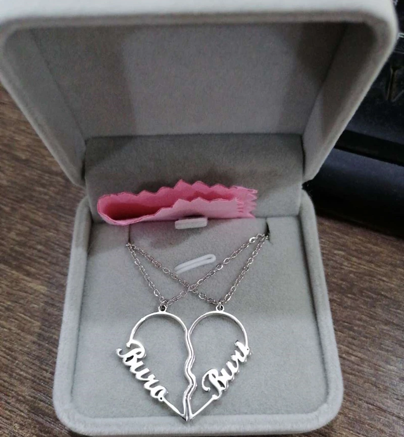 Романтическое колье с двойным сердцем ожерелье именем на заказ свадебное