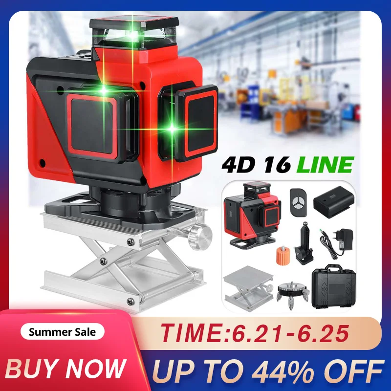 

NEW 16 Lines 4D Laser Level Hand-wave Induction Control LED Display Auto Self Leveling 360 Horizontal Vertical Cross Laser Level
