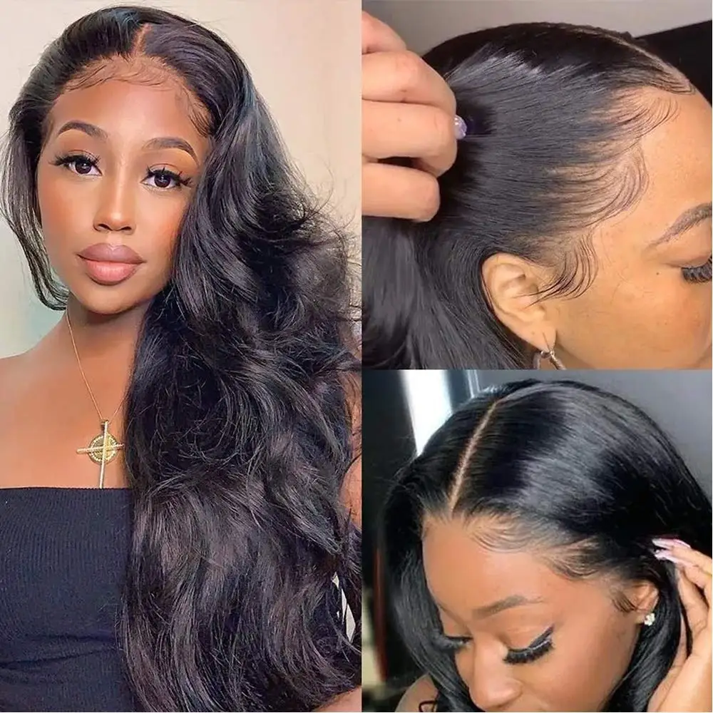 

ALEESA Body Wave Wig Long Curly Human Hair Remy Wigs For Black Women 4x4 Lace Closure Weave Front Brazilian Pre Plucked Glueless