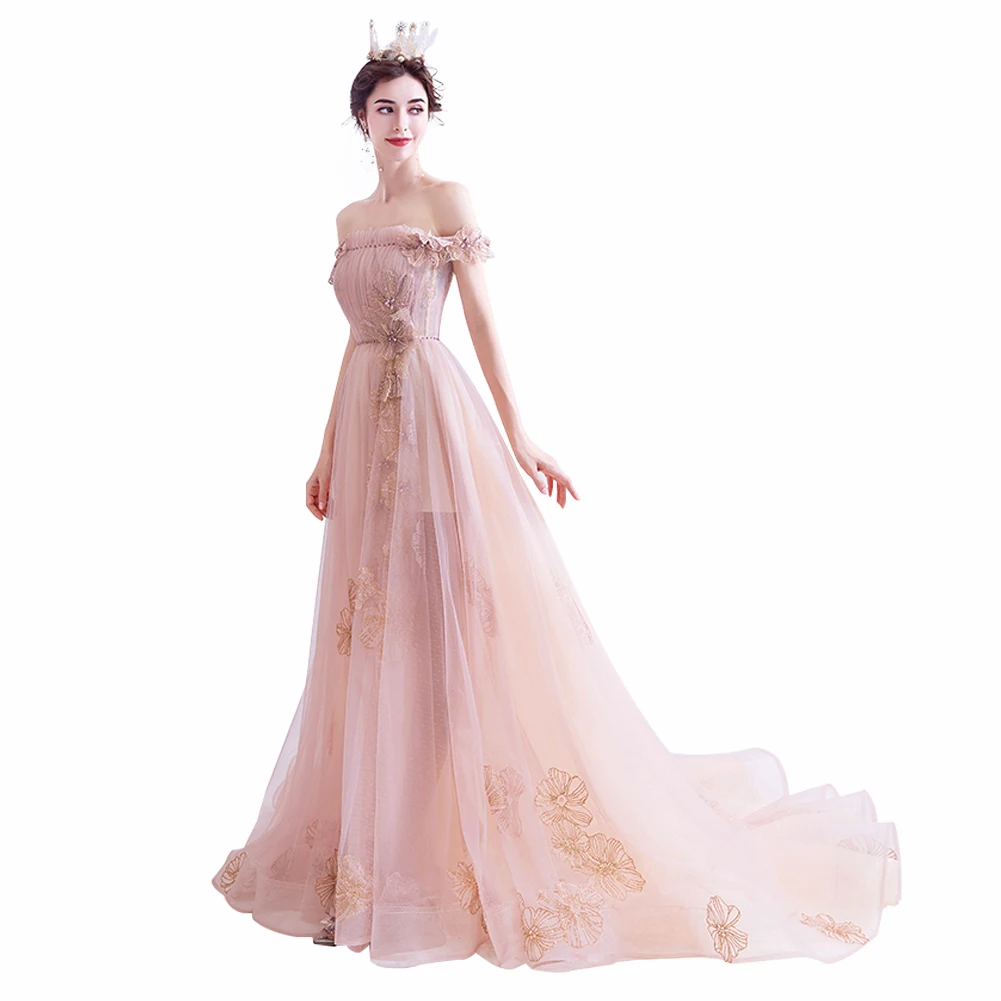 Розовое Пышное Платье с вырезом лодочкой на спине без Бретелек Милое милое