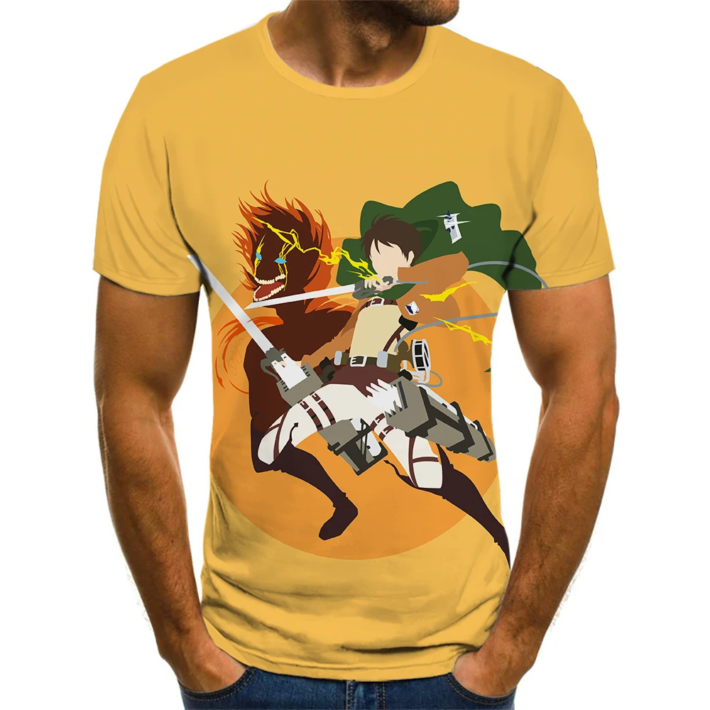 Футболка мужская летняя с 3D-принтом атака на Титанов | Мужская одежда