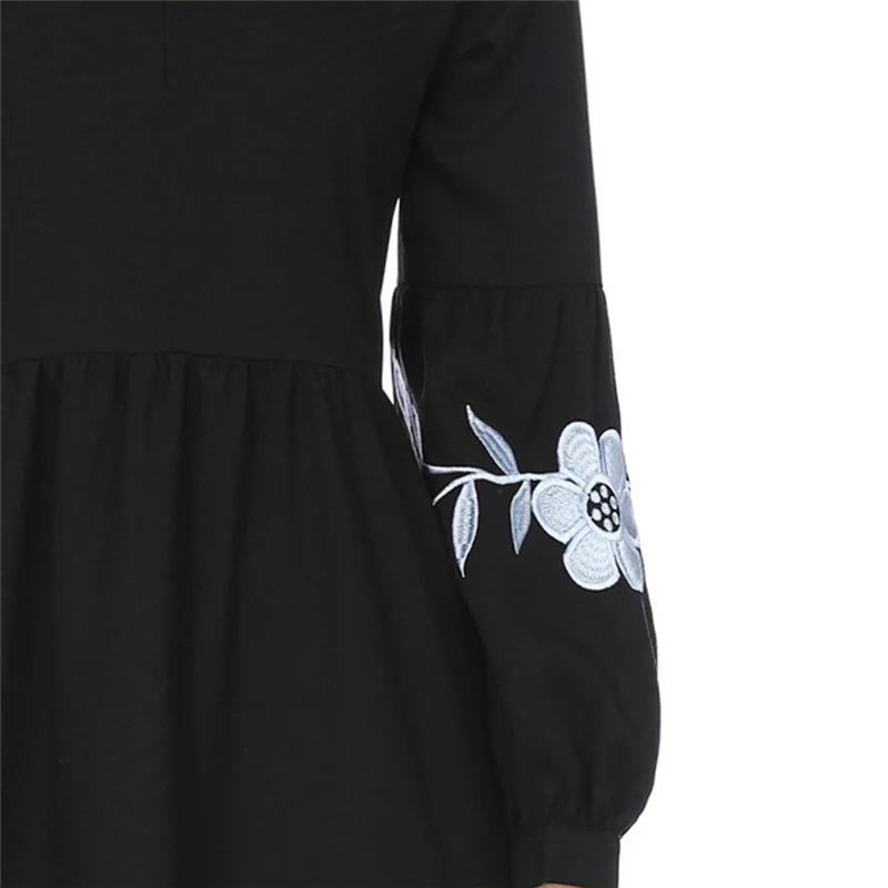 Женское шифоновое платье с длинным рукавом длинное винтажное круглым вырезом и