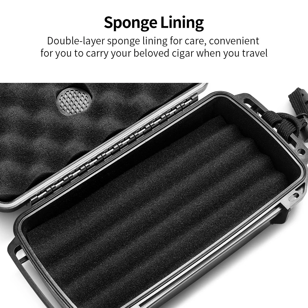 CIGARLOONG Новая черная коробка для сигар увлажняющий Портативный Водонепроницаемый