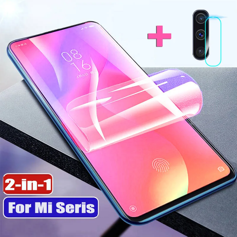 Защитная пленка 2 в 1 для Xiaomi Redmi note 9 Pro 8 7 pro 8t 7a 8a Y3 5 go K20 K30 Гидрогелевая | Мобильные