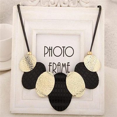 XL403 ZOSHI, Винтажное колье, Макси ожерелье из кожаной цепи, кулон, колье, Femme Bijoux, женские массивные подвески и ожерелья - Окраска металла: XL403