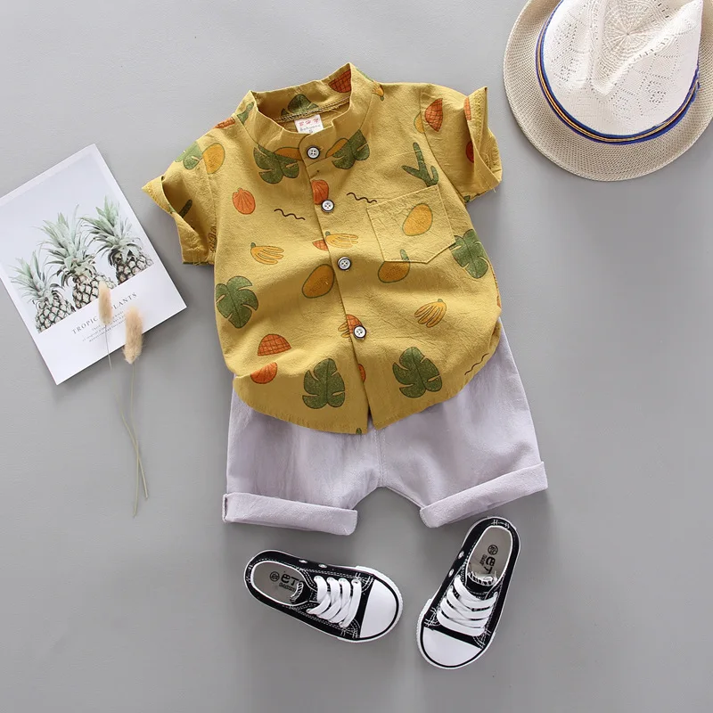 2020 комплекты летней одежды для маленьких девочек Детский костюм комплект