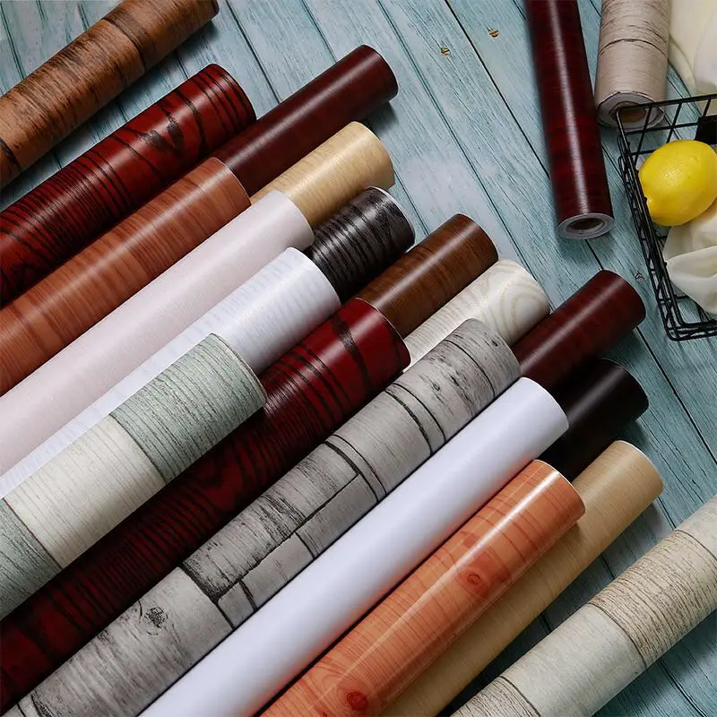 

Водонепроницаемые самоклеящиеся обои, наклейки на двери, Имитация древесины, для обновления старой мебели, гардероба, рабочего стола