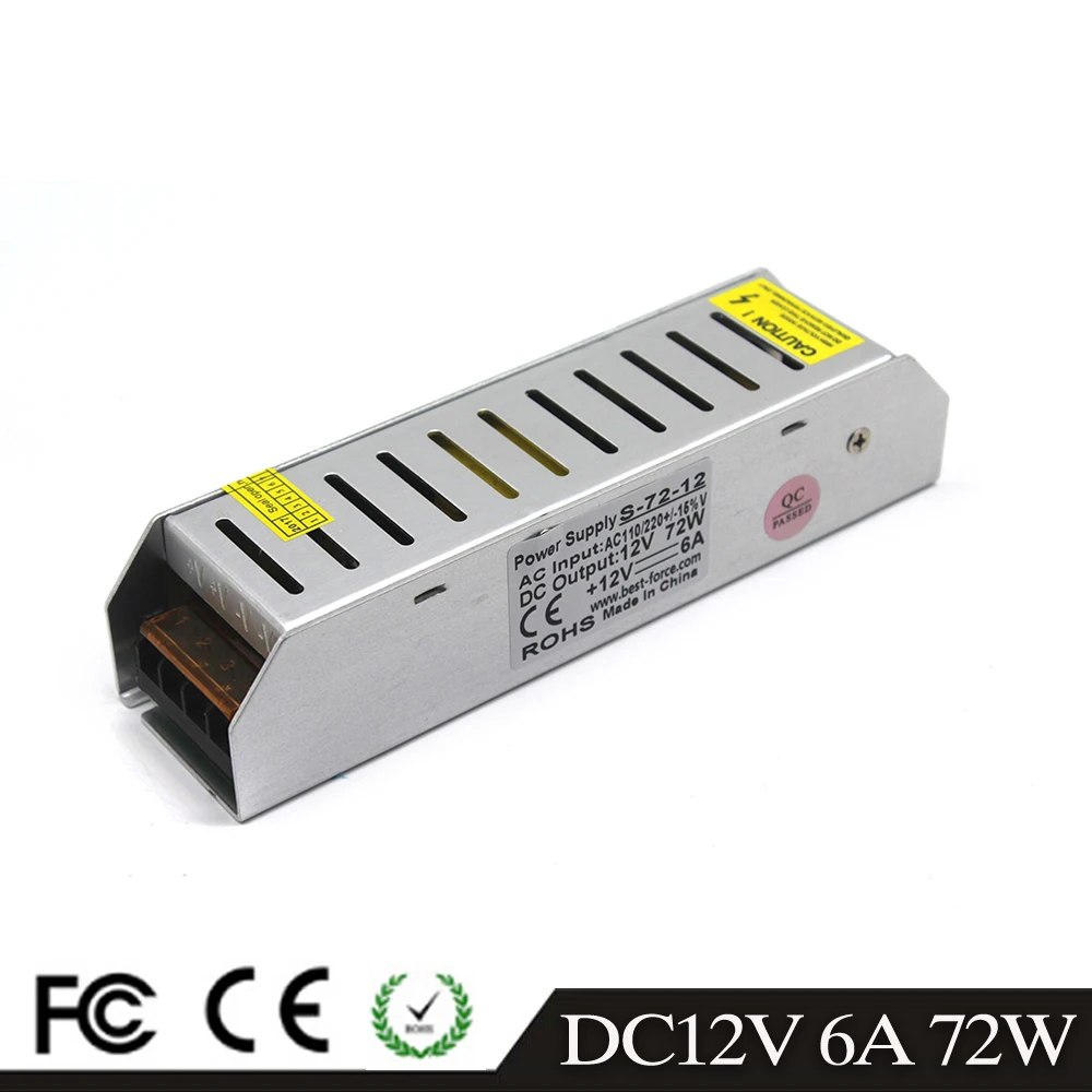 12V DC адаптер питания 6A 72W переключатель трансформатор драйвера 110V 220V AC DC12V SMPS для