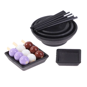 Миниатюрный Кукольный домик, китайская тарелка, палочки для еды, набор посуды, масштаб 112, миниатюрные ролевые игры, кухонная игрушка, 1 комплект