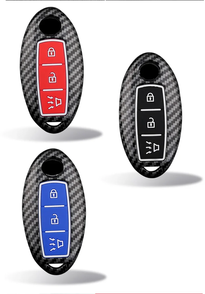 Чехол для автомобильного ключа из углеродного волокна Nissan Versa Maxima Altima Rogue Armada Sentra