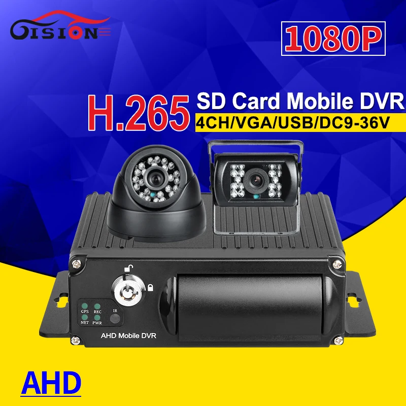 2020 Новый 1080P H.265 4CH SD карта Автомобильный видеорегистратор + внутренняя Внешняя