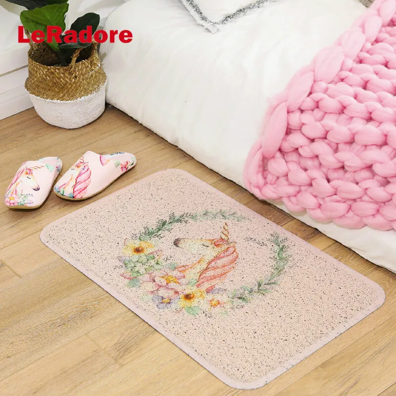 Unicorn Shaped Floor Rug 45*75cm Non-slip PVC Area Carpet Cleaning Home Decor Bath Mat Doormat for Living Room | Дом и сад