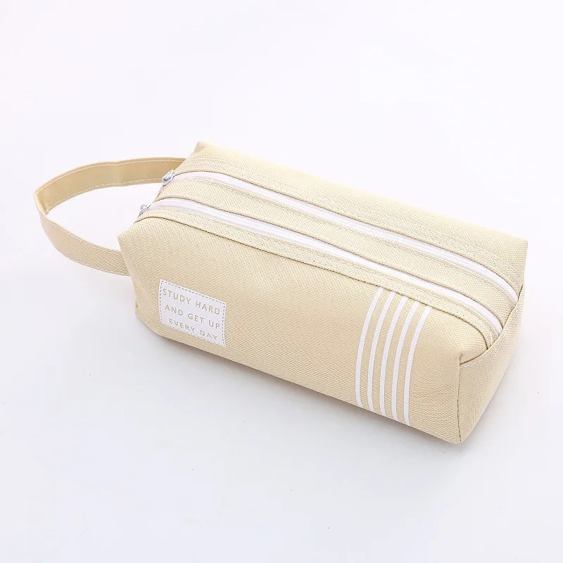 Новая Брезентовая Большая вместительная двухслойная Сумка-карандаш модная