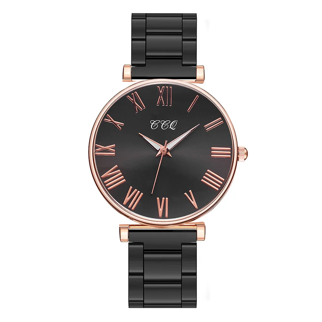 

New alloy steel belt mesh belt ladies watch Fashion Roman numerals ultra-thin dial ladies watch