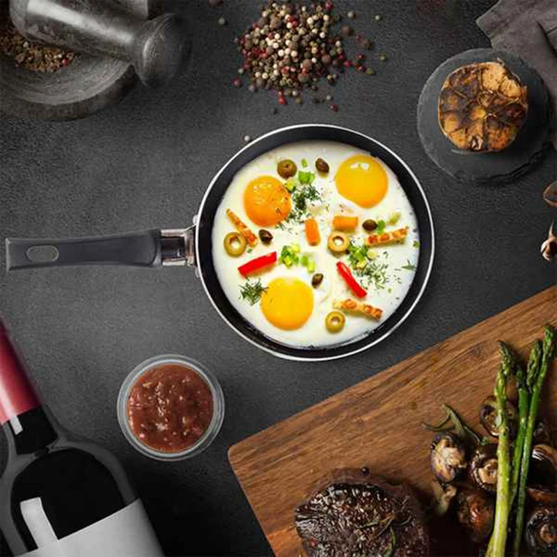 

Mini Cooking Pan Non-Stick Frying Pan Portable Breakfast Pan with Handle Suitable for Frying Eggs and Breakfast,16cm