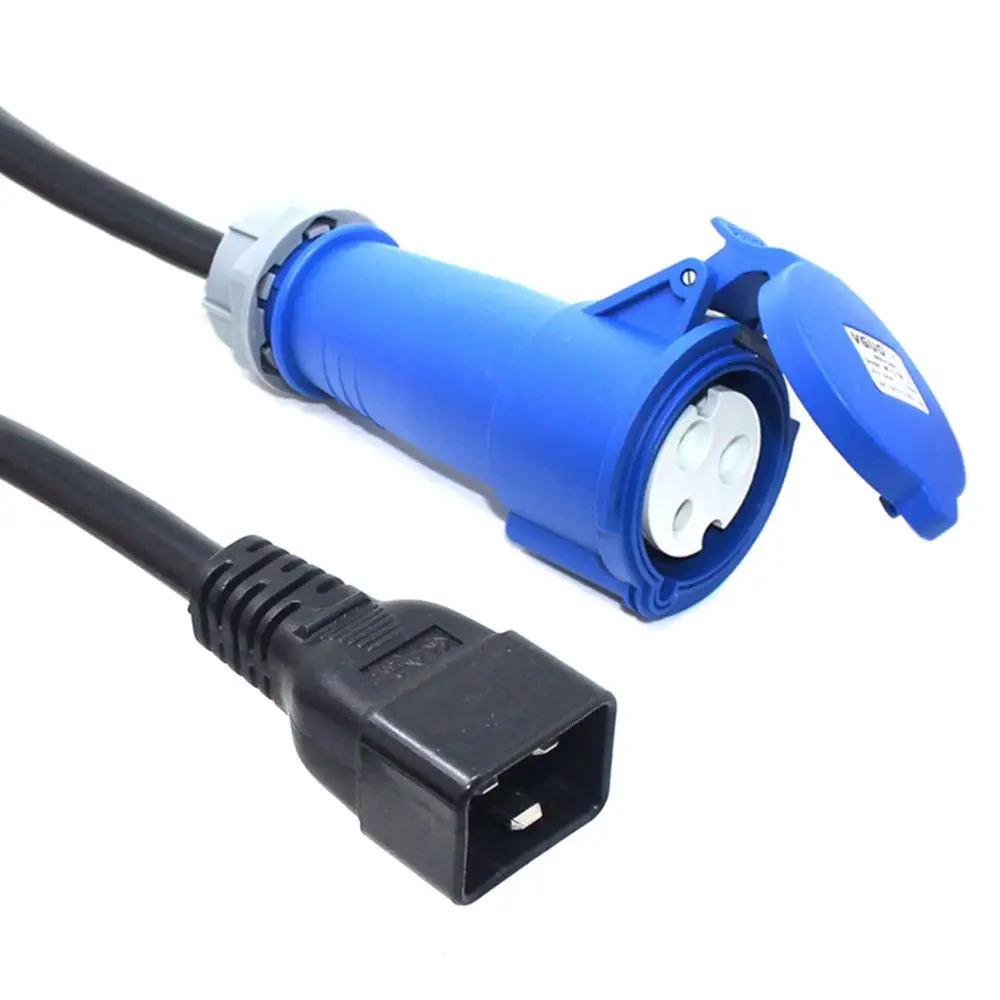 Шнур питания IEC C20-332C6, коннектор 2P + PE, подключите устройство с входом IEC309 332P6 в разъем IEC320 C19, провод 3G 2,5 мм
