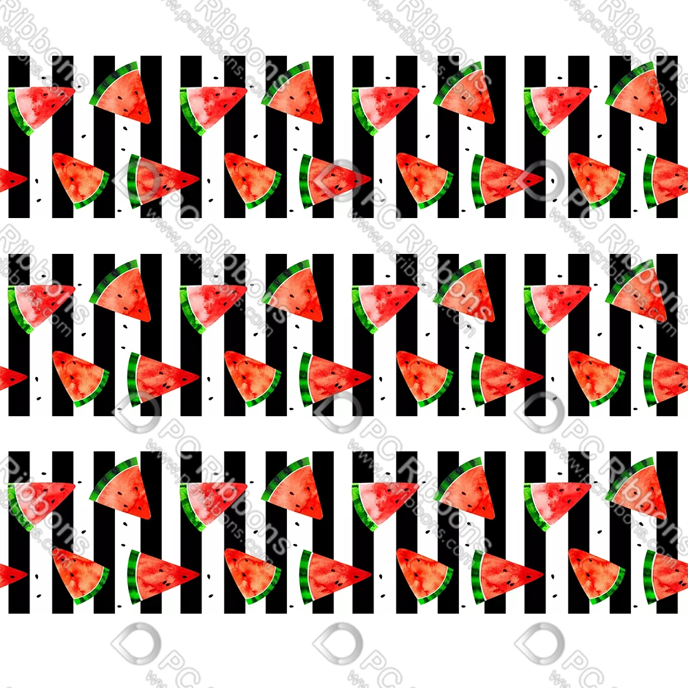 

16-75MM Striped Watermelon Printed Grosgrain&Satin&16MM Foe Ribbon DIY Handmade Materials Wedding Gift Wrap Tape 50yards