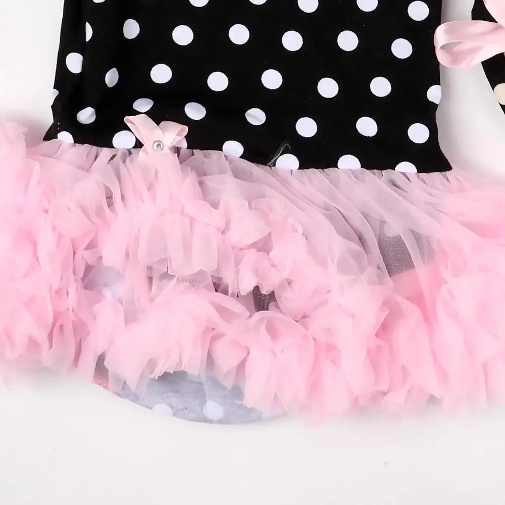 

RSG Reborn Baby Doll Clothes 20-22 Inches Cute White Polka Dot Pink Dress Baby Doll Outfit 3 Pcs Clothing Set