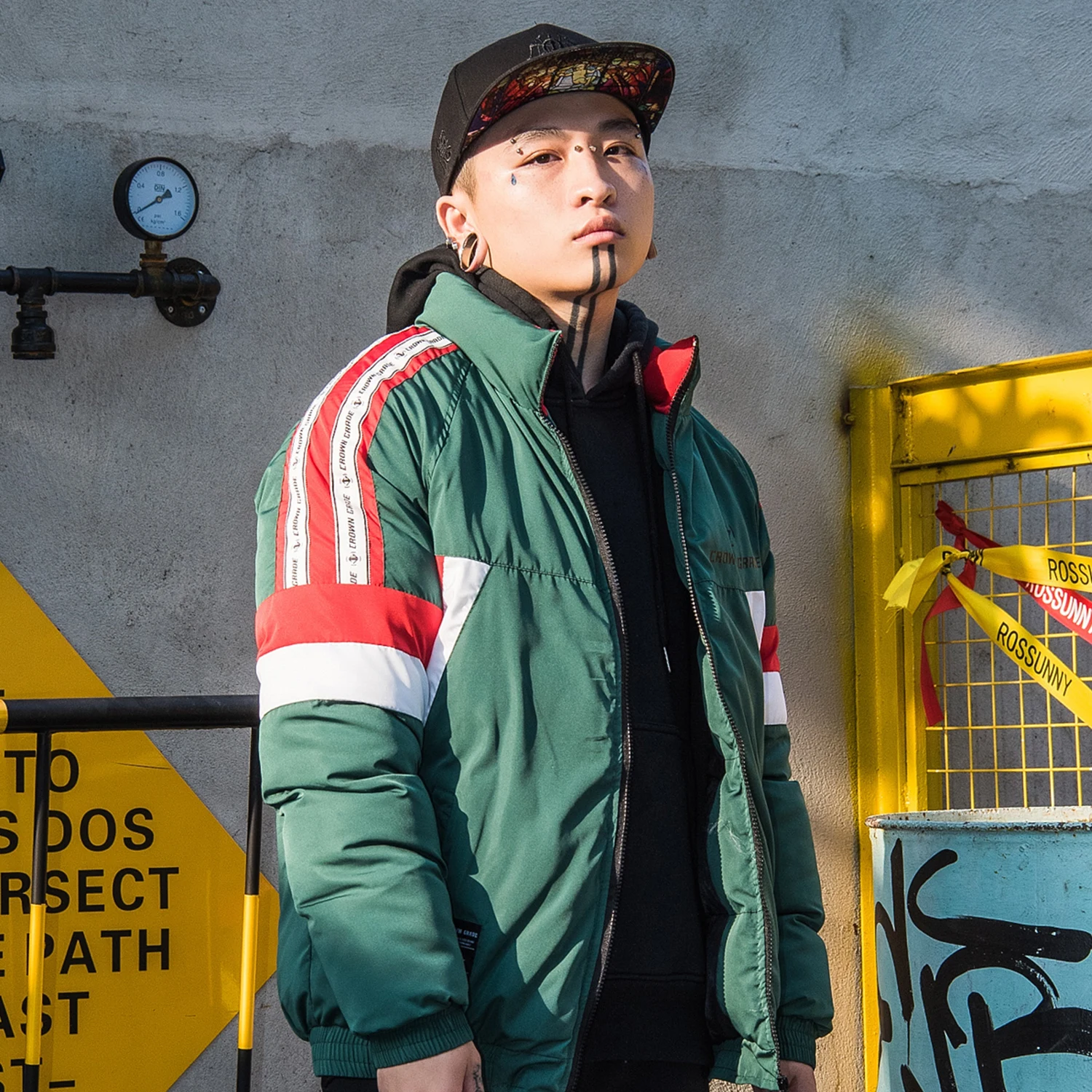 Aelfric Eden цветные часы пэчворк Толстые мужские парки зима хип хоп Harajuku куртки