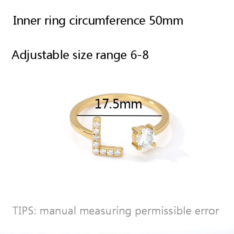 

Fashion Initial A-Z Letter Rings For Women Engagement Wedding Couple Jewelry Men's Charm Ring Gifts Gold Adjustable Bijoux Bague