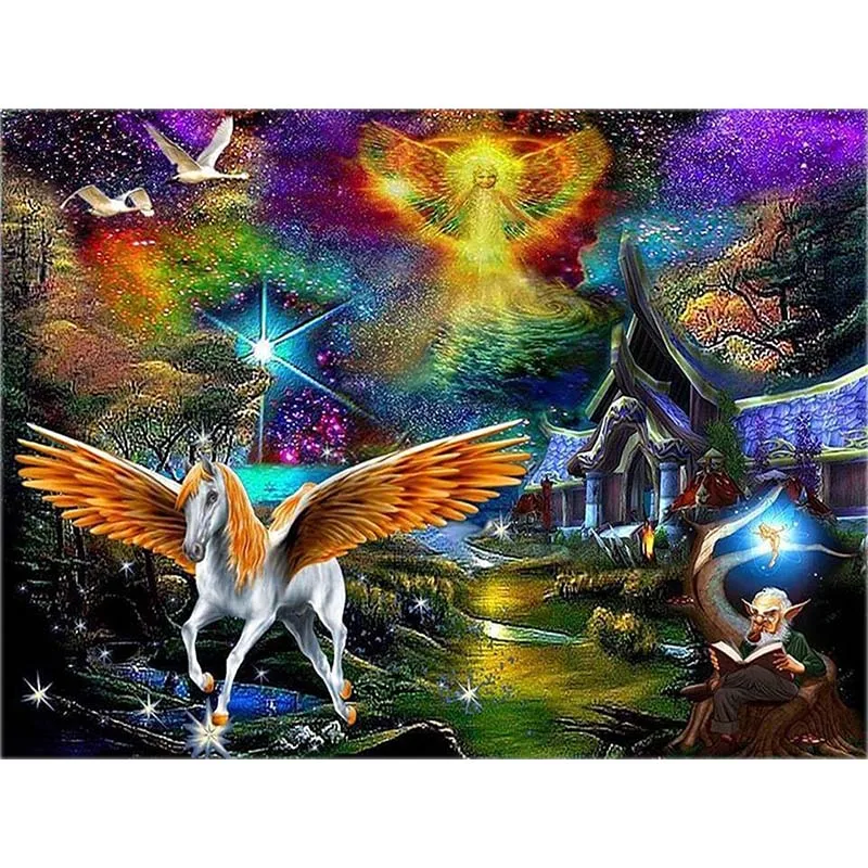 Мультяшная алмазная живопись лошадь животное полный квадрат 5d сделай сам